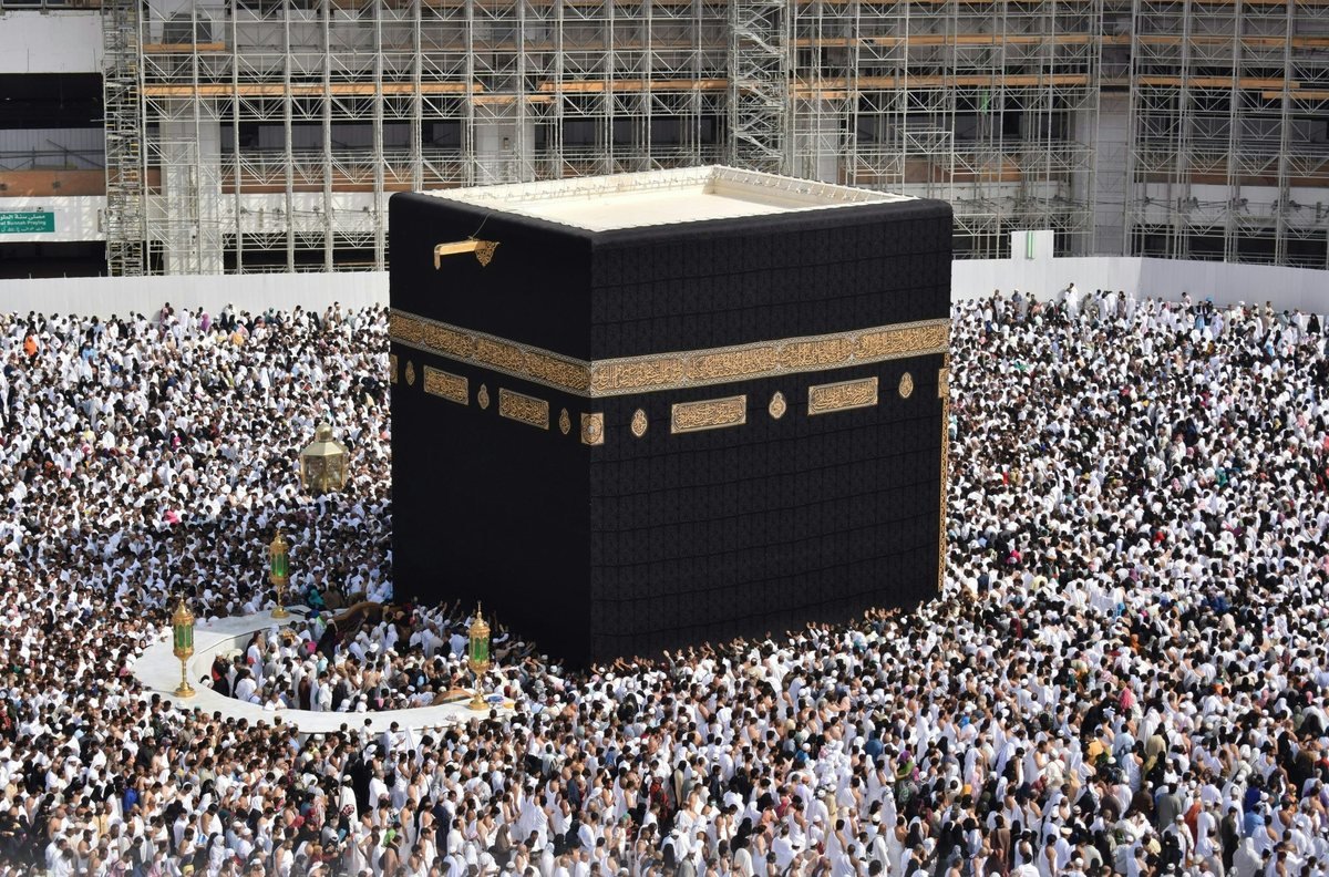 Aerial view of the Kaaba, Masjid al-Haram